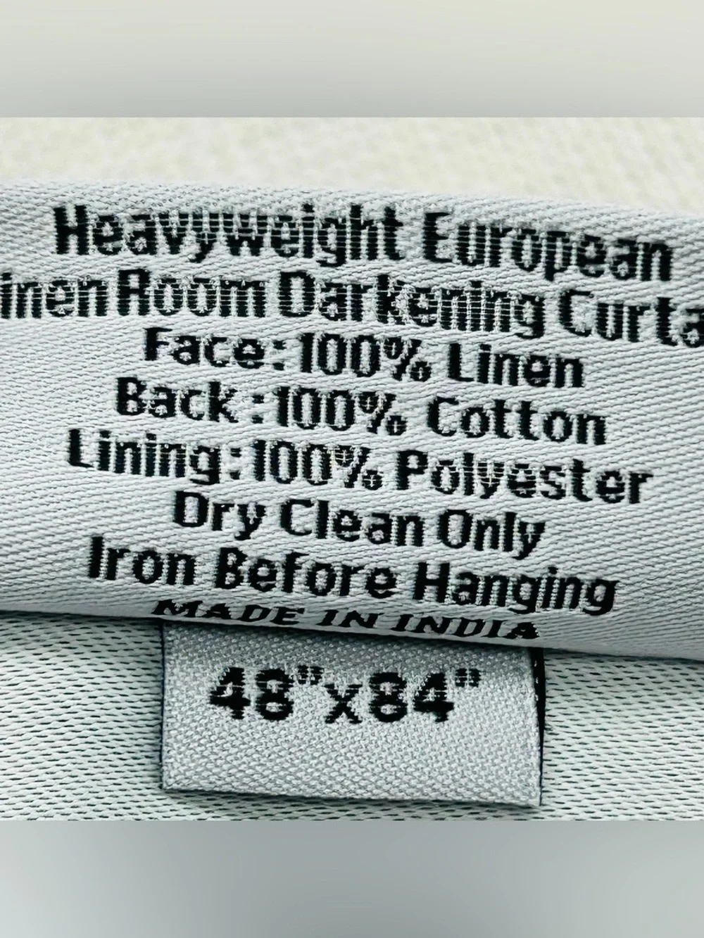 QUINCE Set 2 48x84 Heavyweight European Linen Room Darkening Curtains Cloud 9219